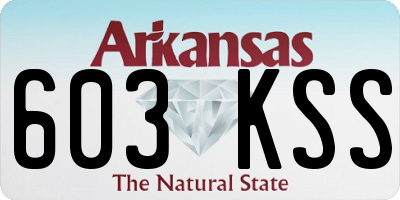 AR license plate 603KSS