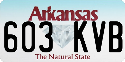 AR license plate 603KVB
