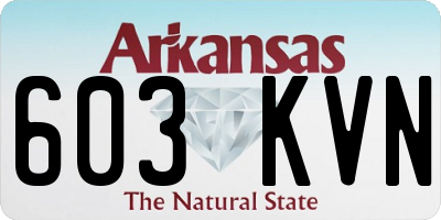 AR license plate 603KVN