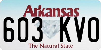 AR license plate 603KVO