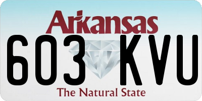 AR license plate 603KVU
