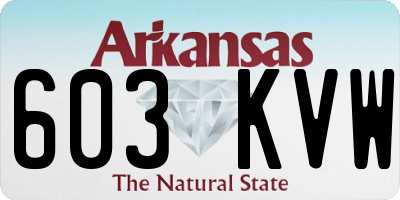AR license plate 603KVW