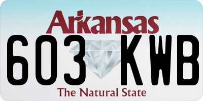 AR license plate 603KWB