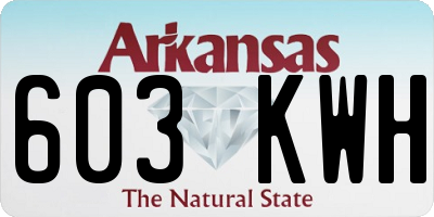 AR license plate 603KWH