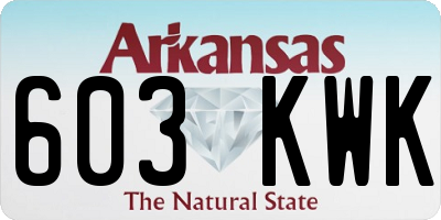 AR license plate 603KWK