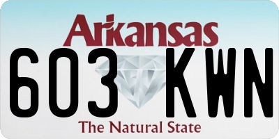AR license plate 603KWN