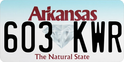 AR license plate 603KWR