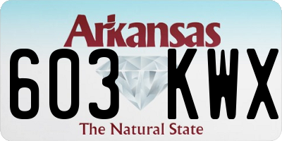 AR license plate 603KWX