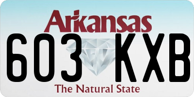 AR license plate 603KXB