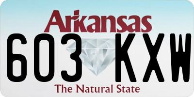 AR license plate 603KXW