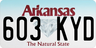 AR license plate 603KYD