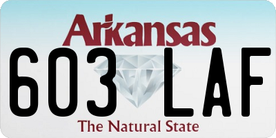 AR license plate 603LAF