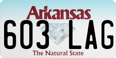 AR license plate 603LAG