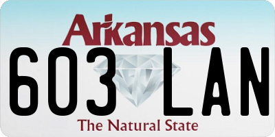 AR license plate 603LAN