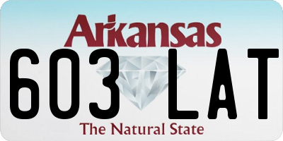 AR license plate 603LAT