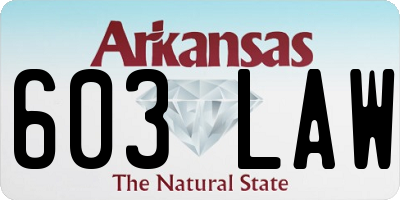 AR license plate 603LAW