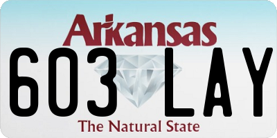 AR license plate 603LAY