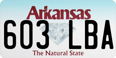 AR license plate 603LBA