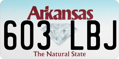 AR license plate 603LBJ