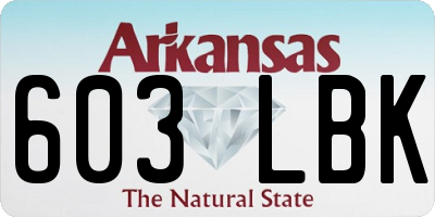 AR license plate 603LBK