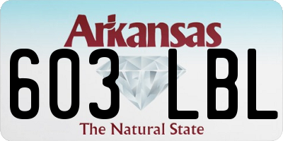 AR license plate 603LBL