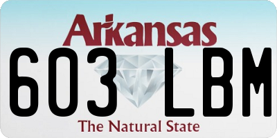 AR license plate 603LBM