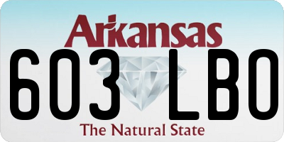 AR license plate 603LBO
