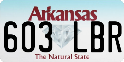 AR license plate 603LBR