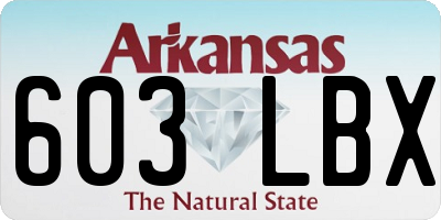 AR license plate 603LBX