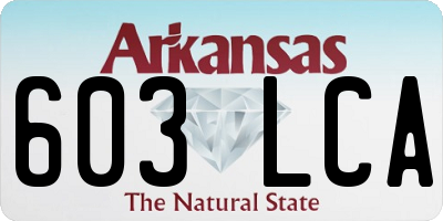 AR license plate 603LCA