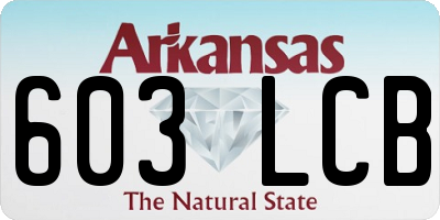 AR license plate 603LCB