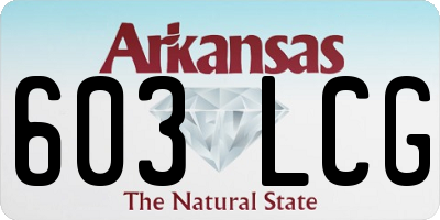 AR license plate 603LCG