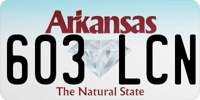 AR license plate 603LCN