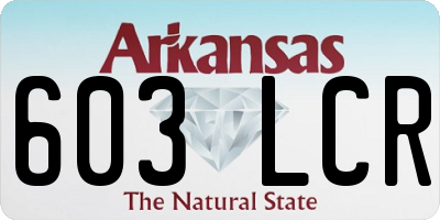 AR license plate 603LCR