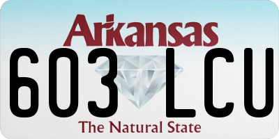 AR license plate 603LCU
