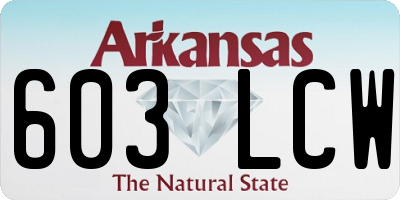 AR license plate 603LCW