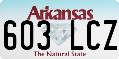 AR license plate 603LCZ
