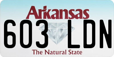 AR license plate 603LDN