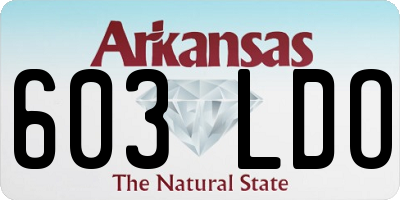 AR license plate 603LDO