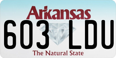 AR license plate 603LDU