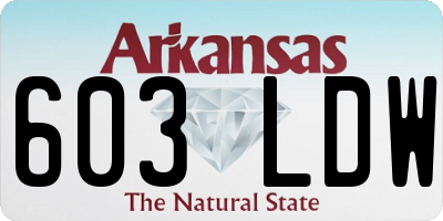 AR license plate 603LDW