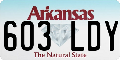 AR license plate 603LDY
