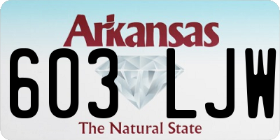 AR license plate 603LJW