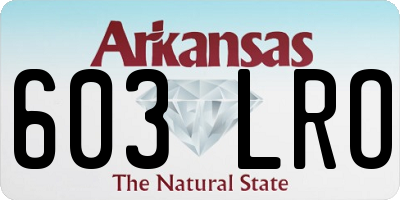 AR license plate 603LRO