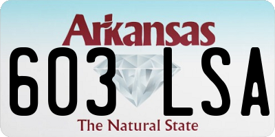 AR license plate 603LSA