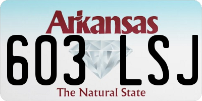 AR license plate 603LSJ