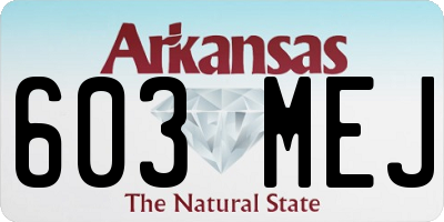 AR license plate 603MEJ