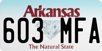 AR license plate 603MFA