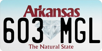 AR license plate 603MGL