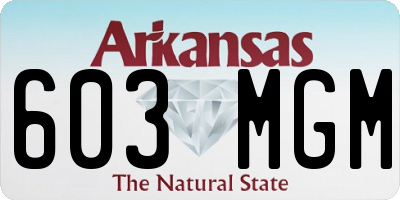 AR license plate 603MGM